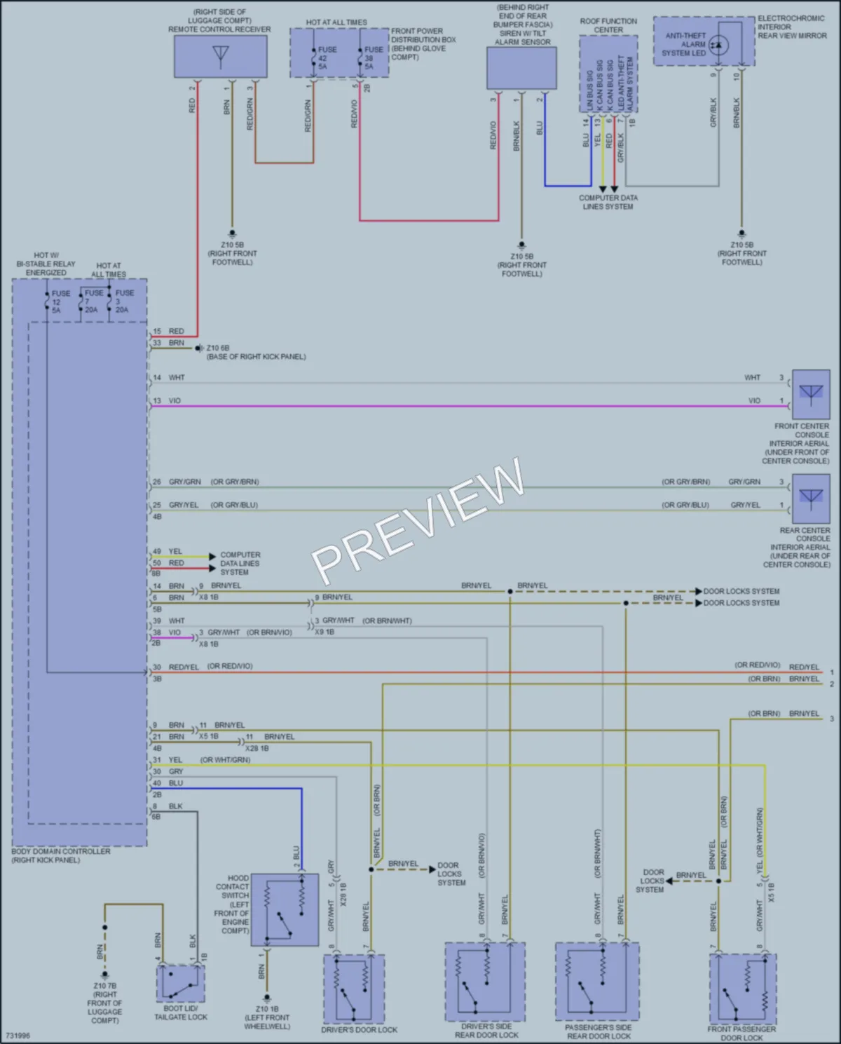 2020 BMW X1 Anti Theft wiring diagram preview