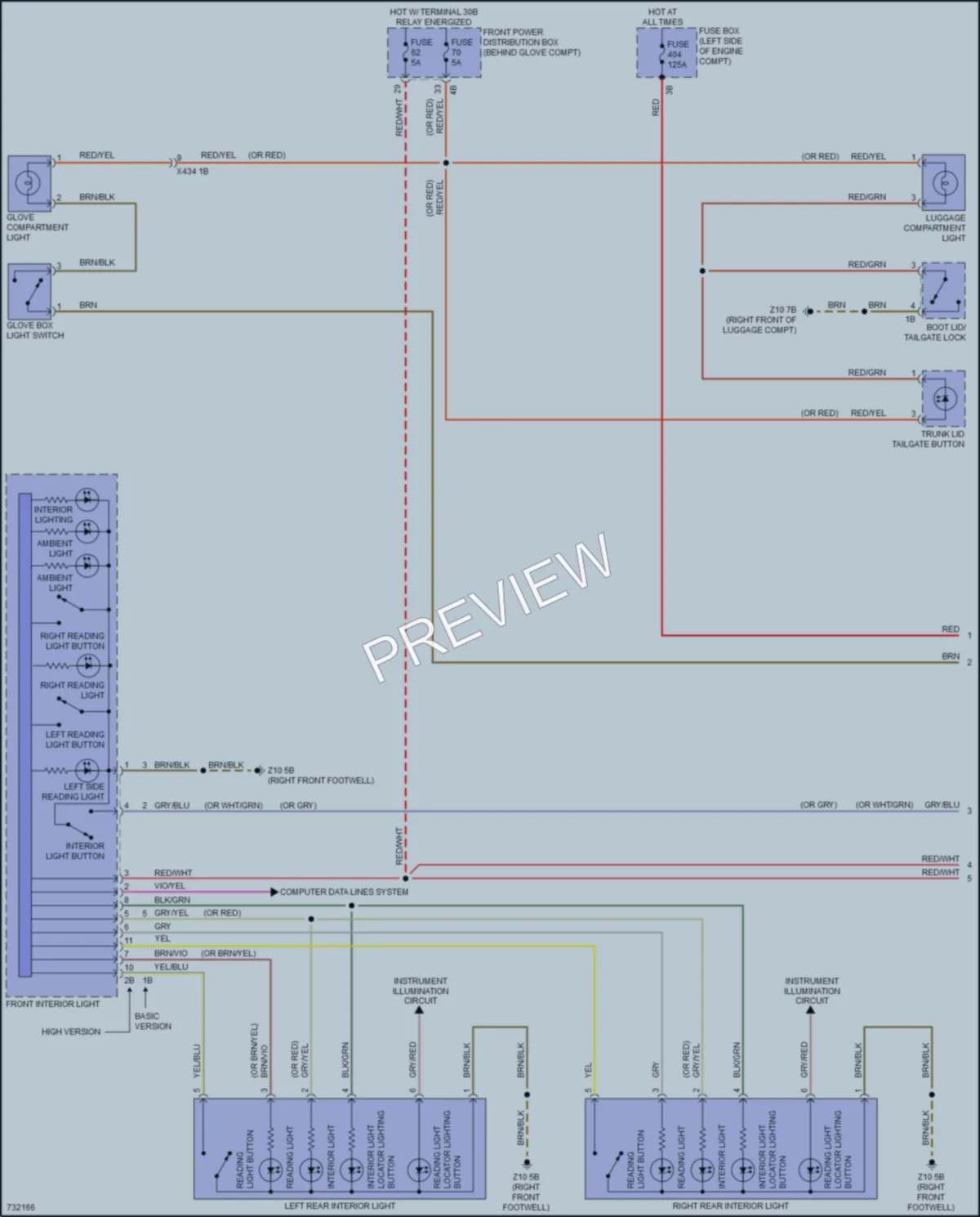 2020 BMW X1 Interior Lights wiring diagram preview