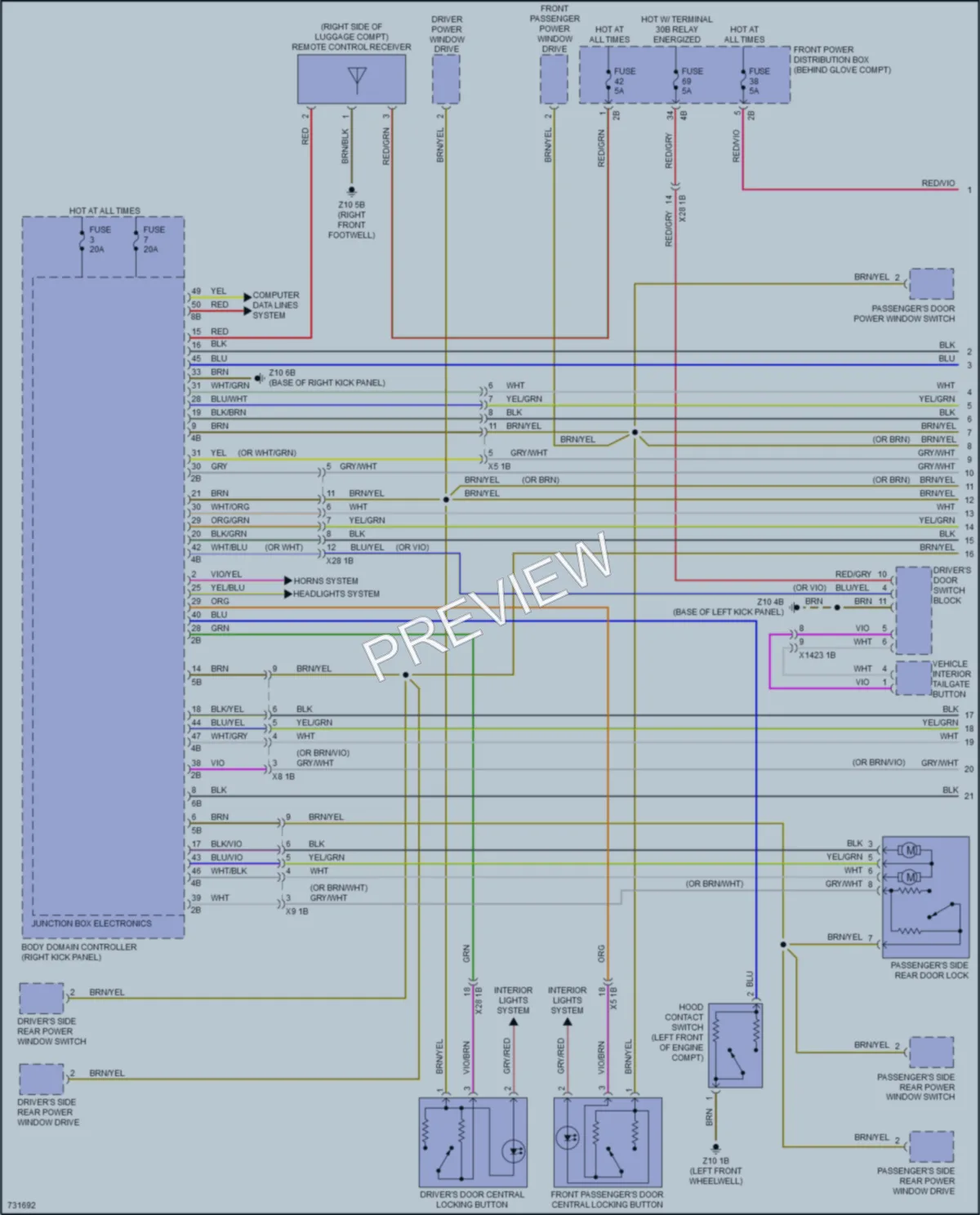 2020 BMW X1 Power Door Locks wiring diagram preview
