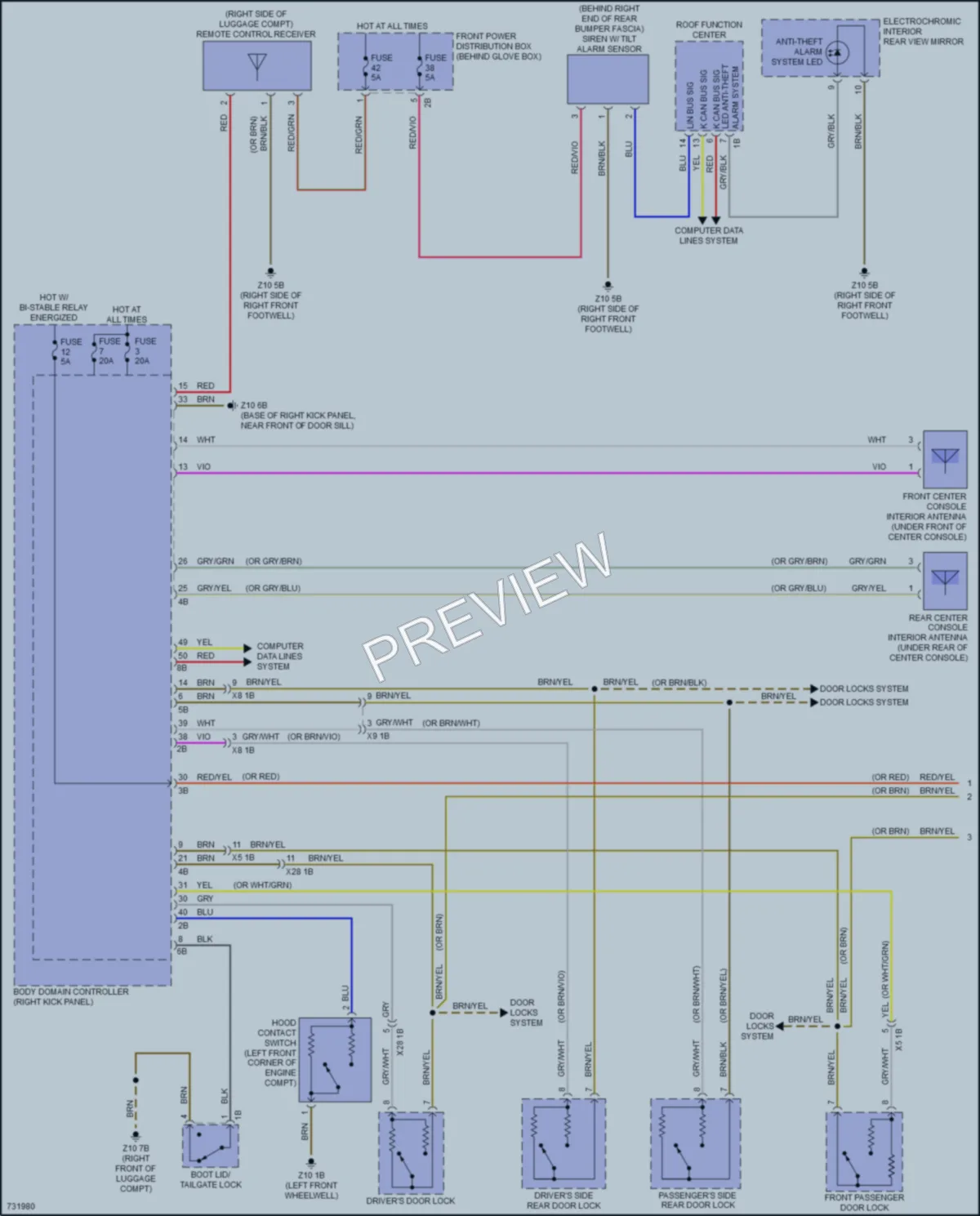2020 BMW X2 Anti Theft wiring diagram preview