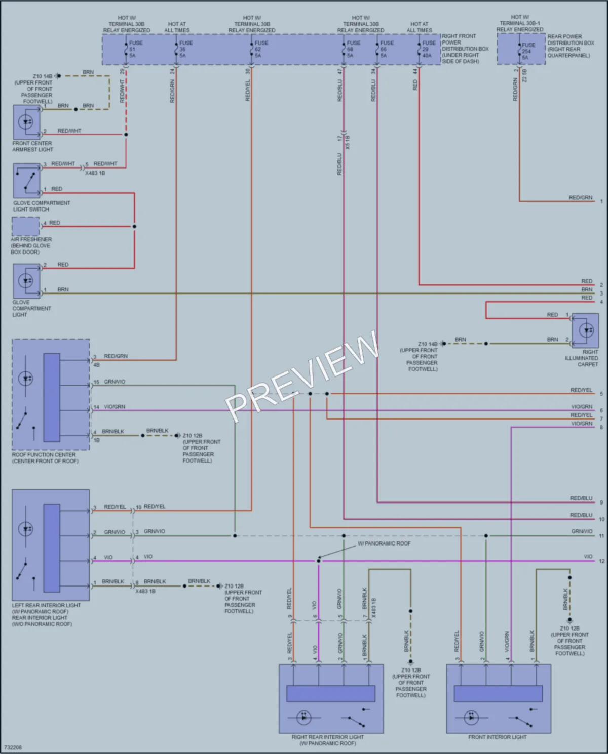 2020 BMW X3 Interior Lights wiring diagram preview