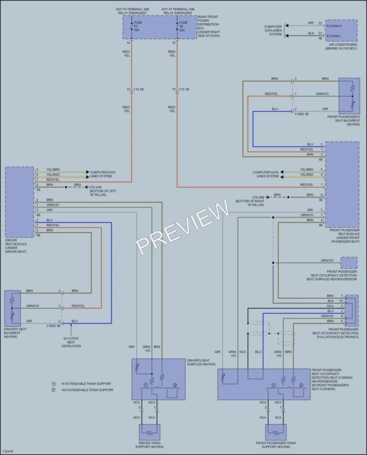 2020 BMW X3 Power Seats wiring diagram preview