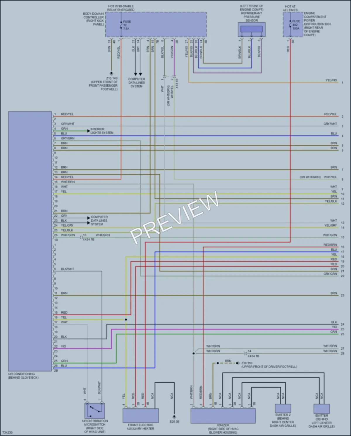 2020 BMW X3M Air Conditioning wiring diagram preview
