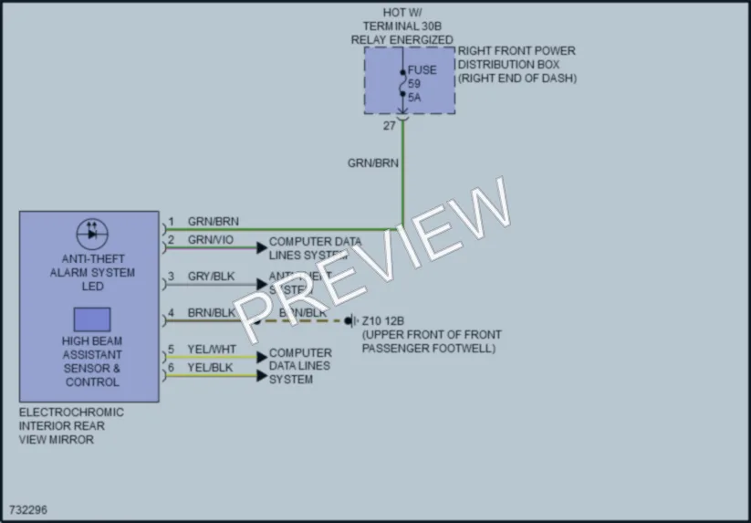 2020 BMW X4M Power Mirrors wiring diagram preview