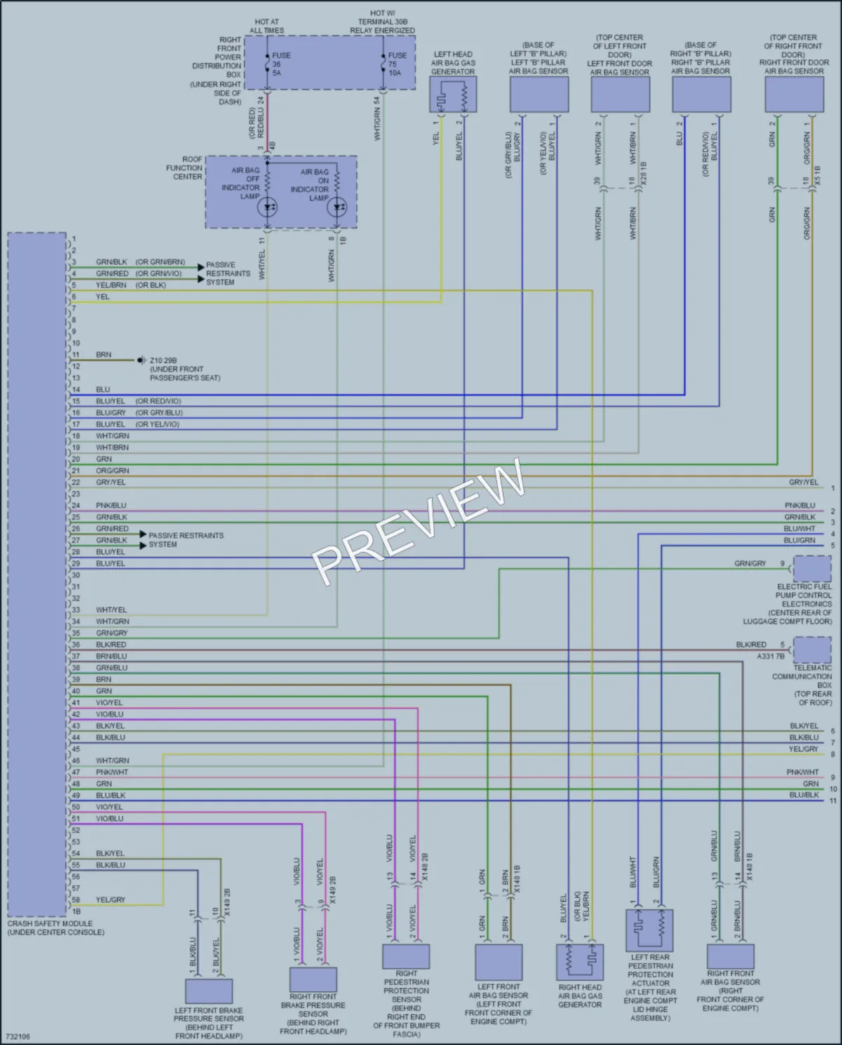 2020 BMW X5 Supplemental Restraints wiring diagram preview
