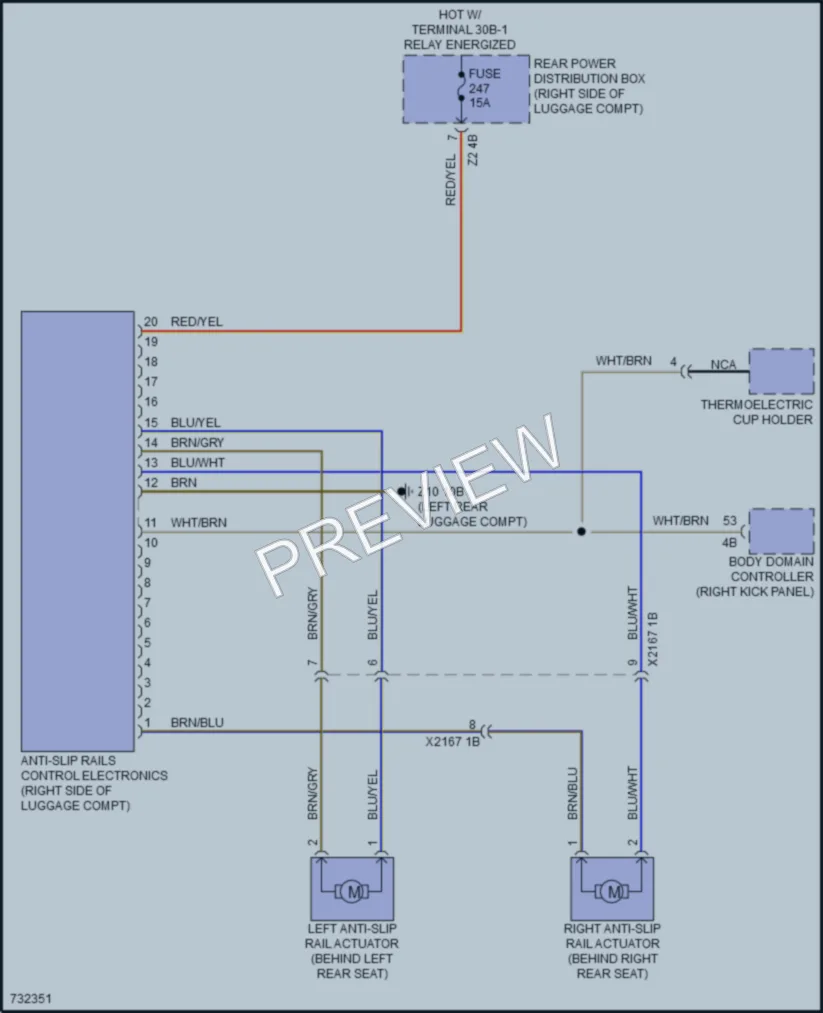 2020 BMW X5 Trunk Tailgate Fuel Door wiring diagram preview