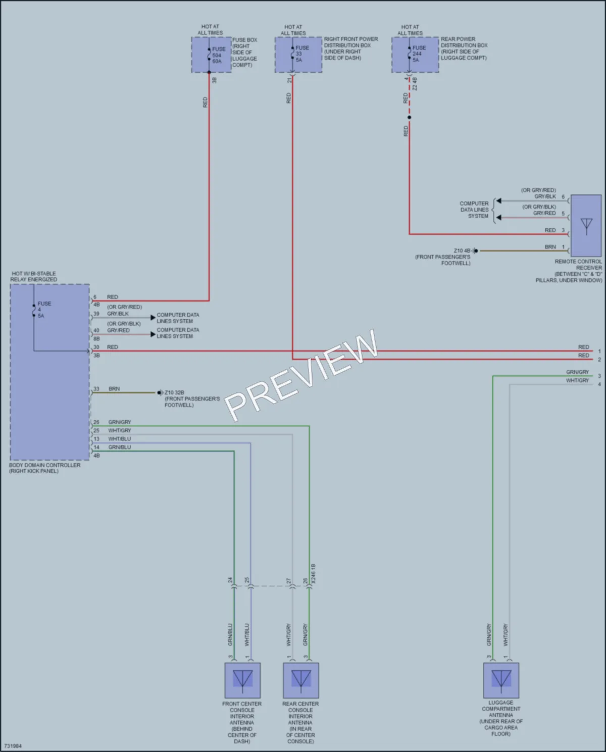 2020 BMW X5M Anti Theft wiring diagram preview