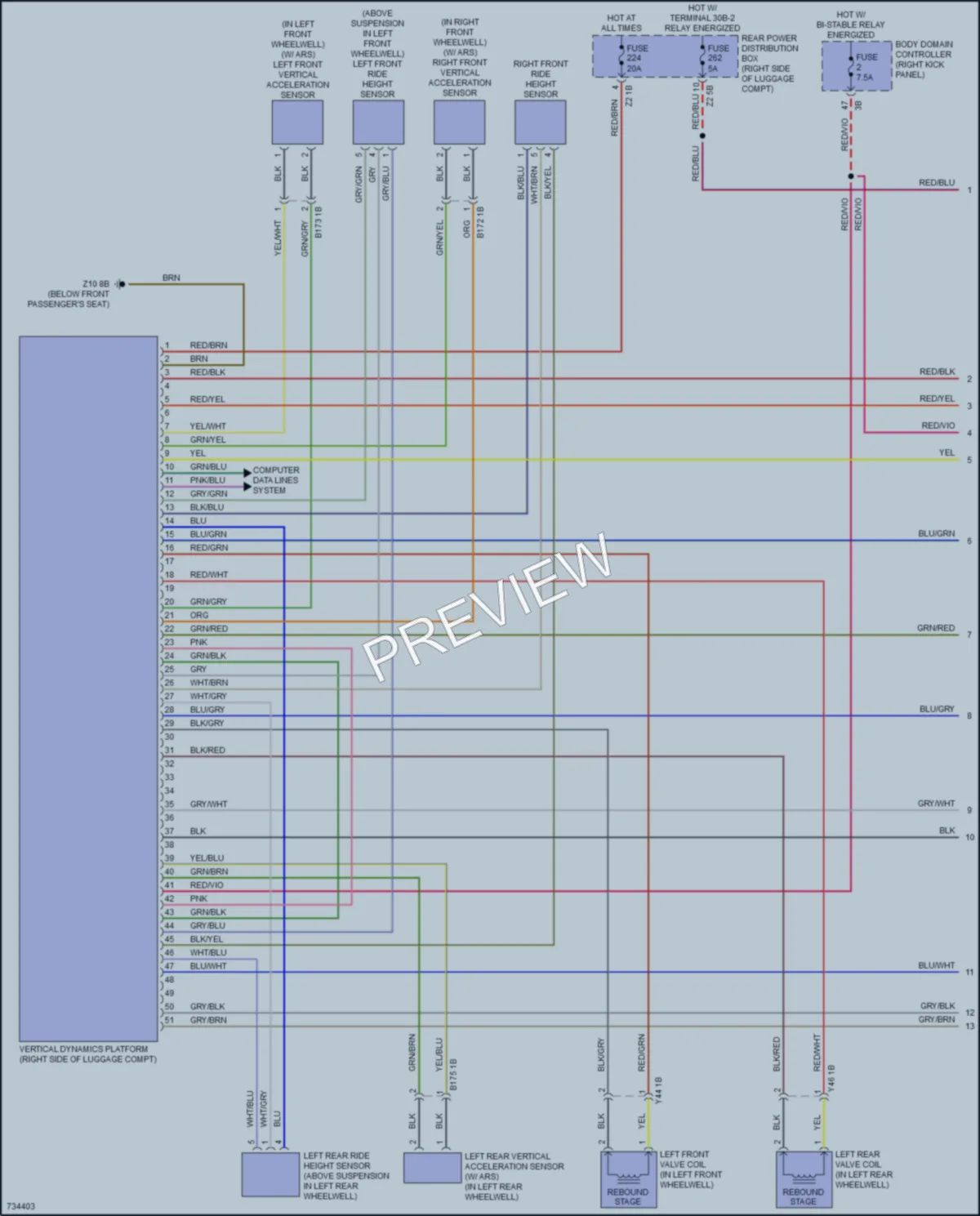 2020 BMW X5M Electronic Suspension wiring diagram preview