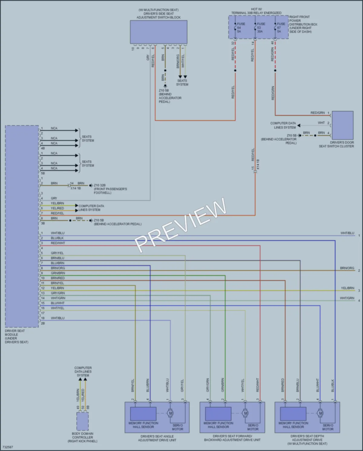 2020 BMW X5M Memory Systems wiring diagram preview