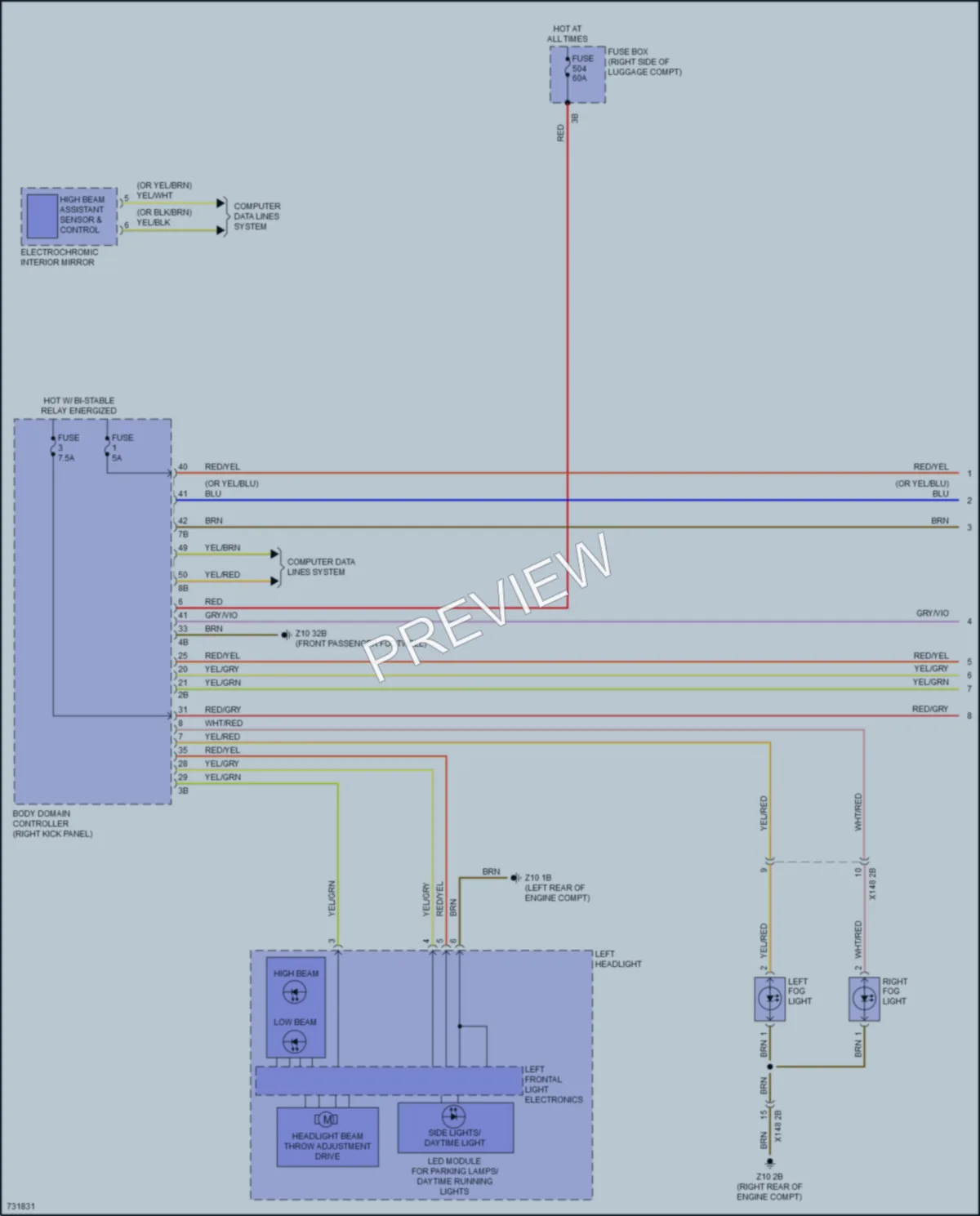 2020 BMW X6 Headlights wiring diagram preview