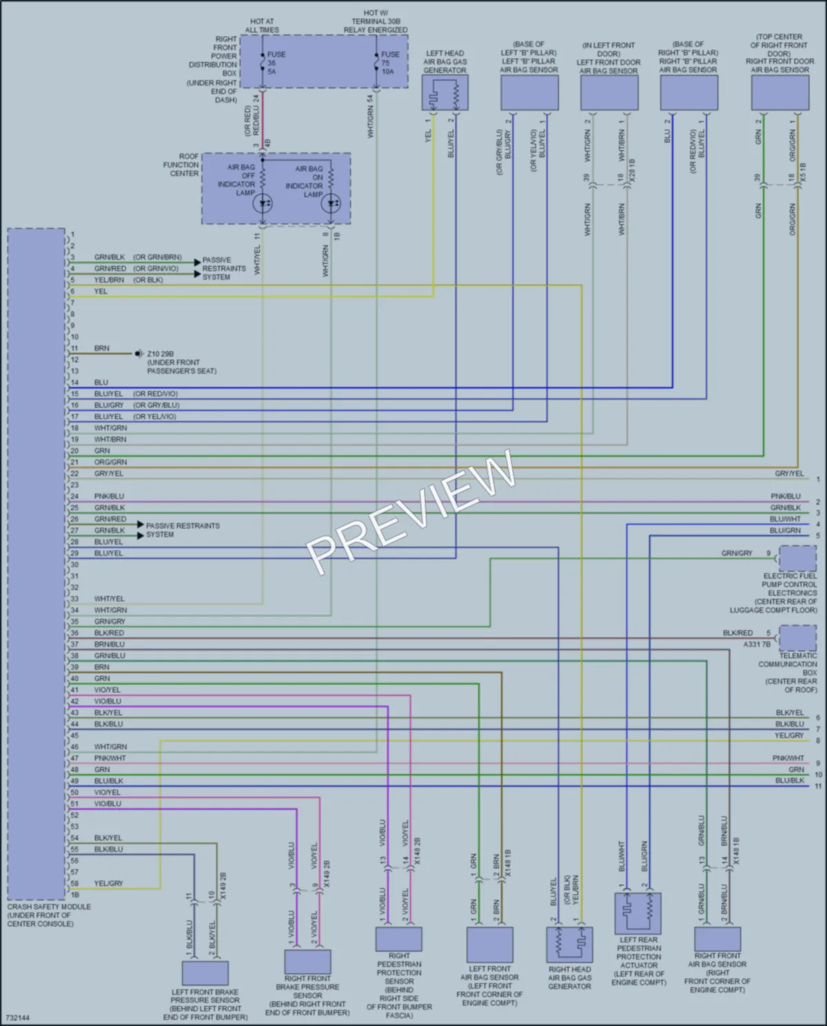 2020 BMW X6 Supplemental Restraints wiring diagram preview