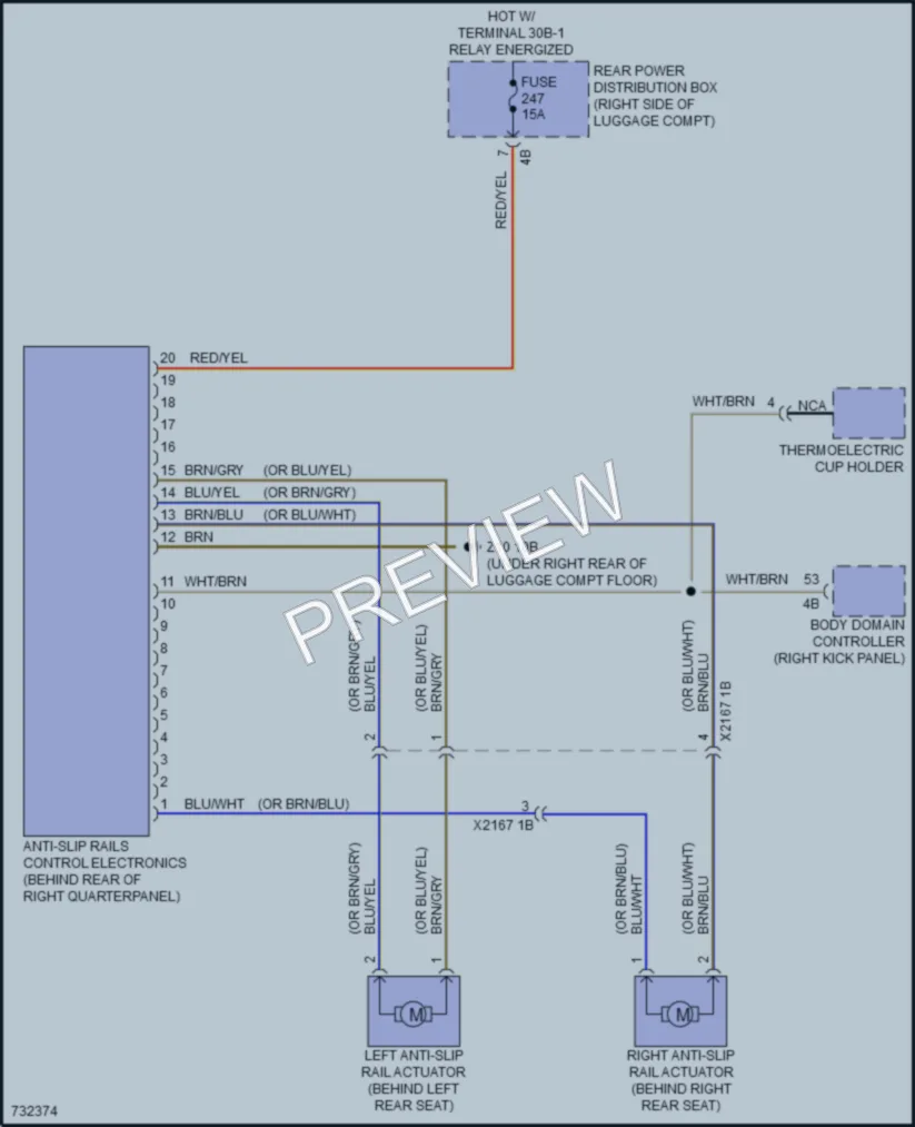 2020 BMW X6 Trunk Tailgate Fuel Door wiring diagram preview
