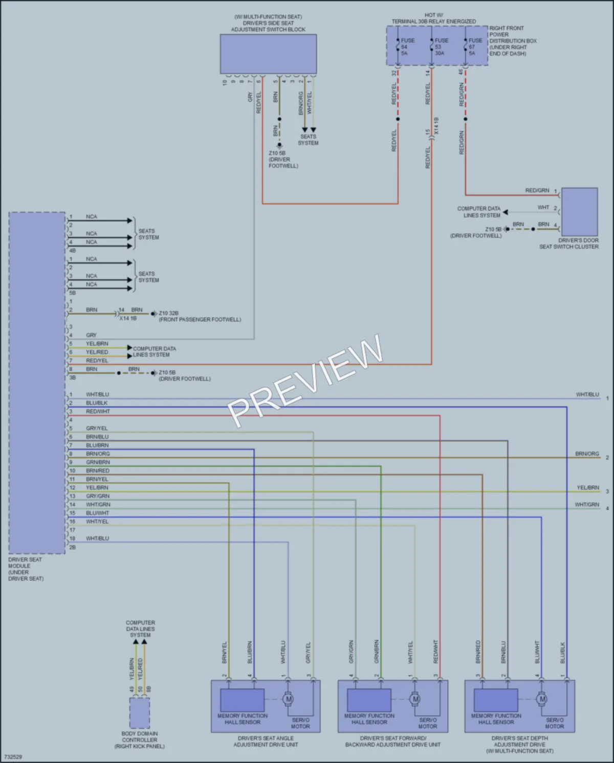 2020 BMW X6M Memory Systems wiring diagram preview