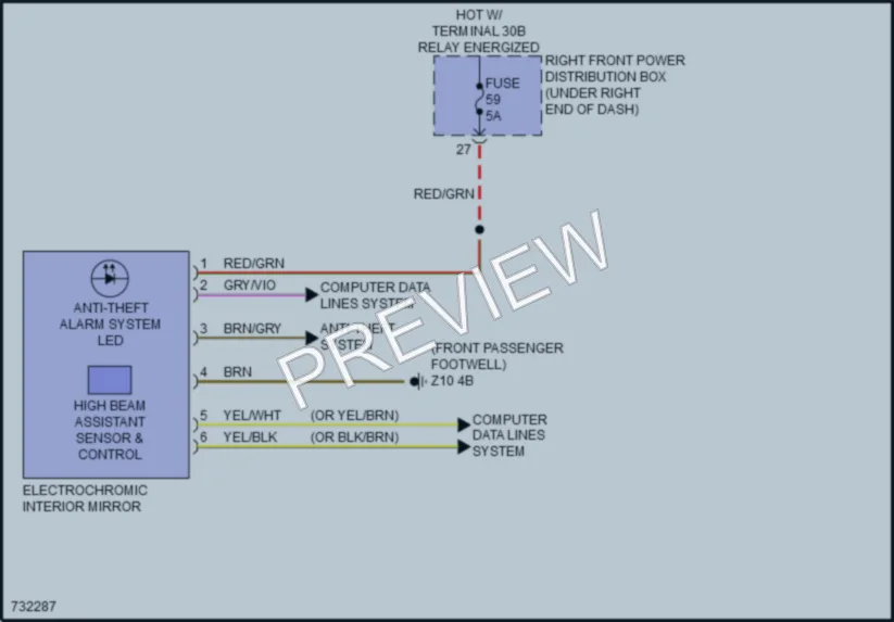 2020 BMW X6M Power Mirrors wiring diagram preview