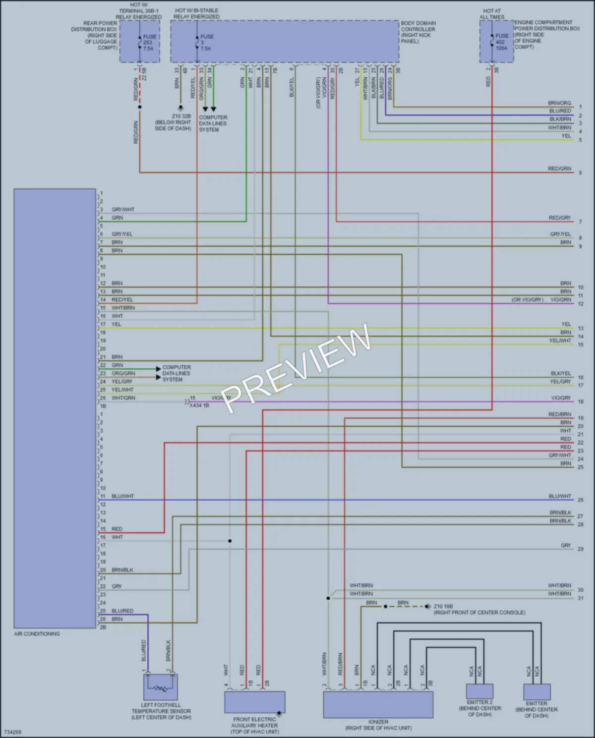 2020 BMW X7 Air Conditioning wiring diagram preview