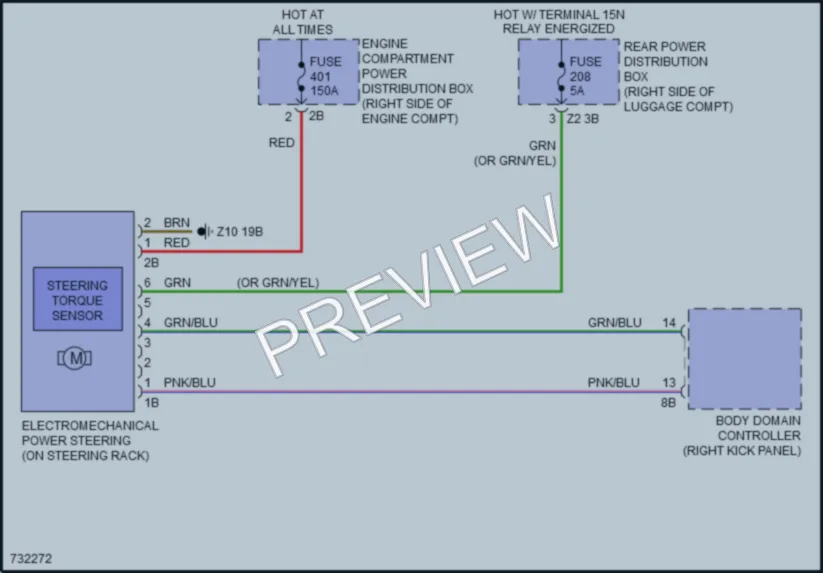 2020 BMW X7 Electronic Power Steering wiring diagram preview