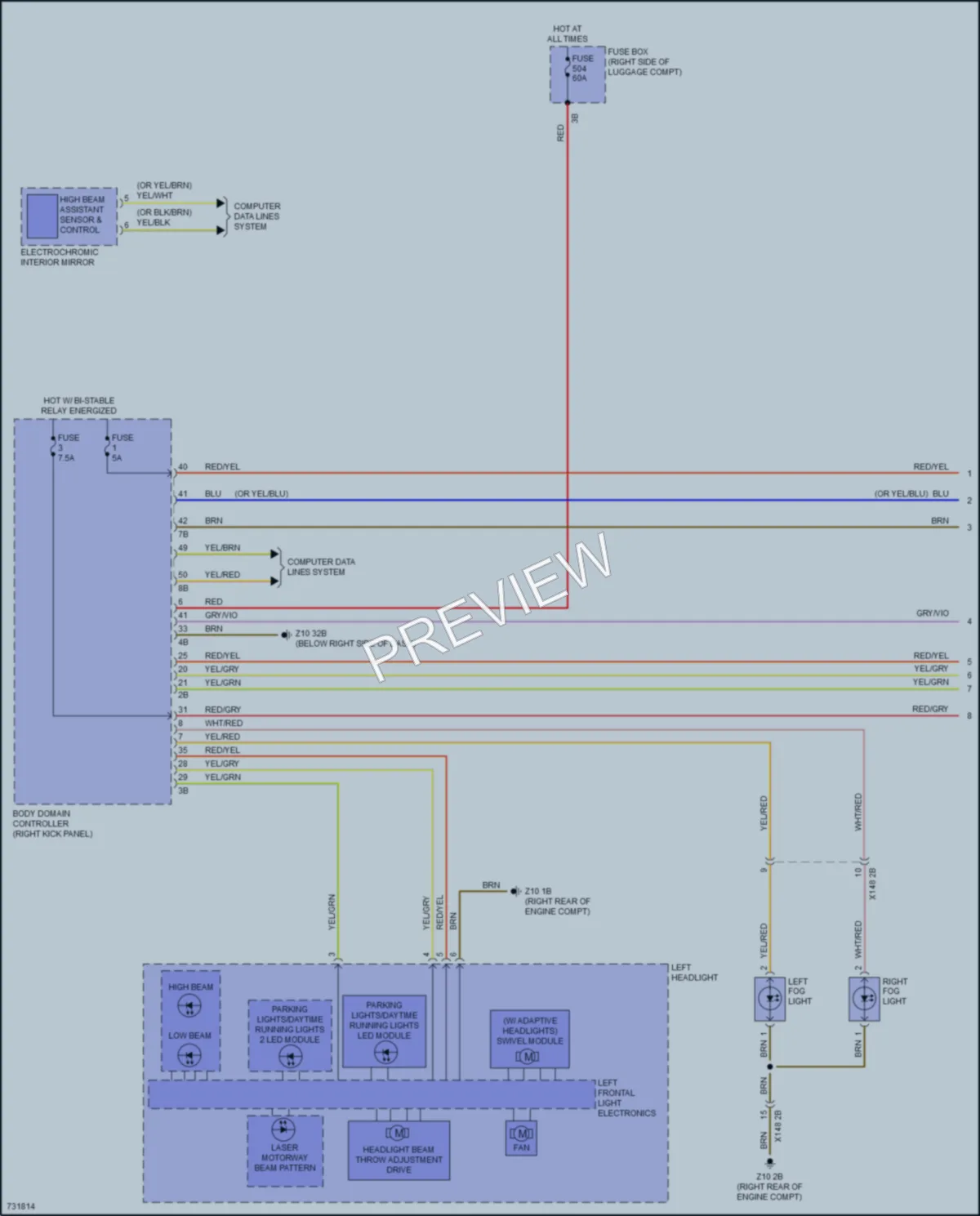 2020 BMW X7 Headlights wiring diagram preview