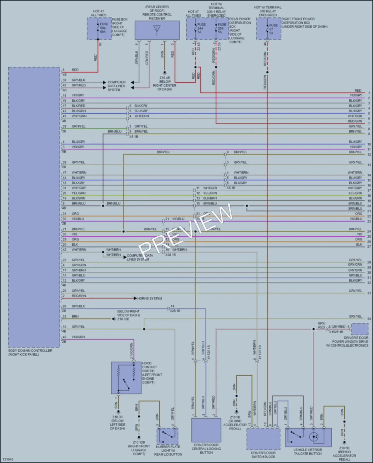 2020 BMW X7 Power Door Locks wiring diagram preview