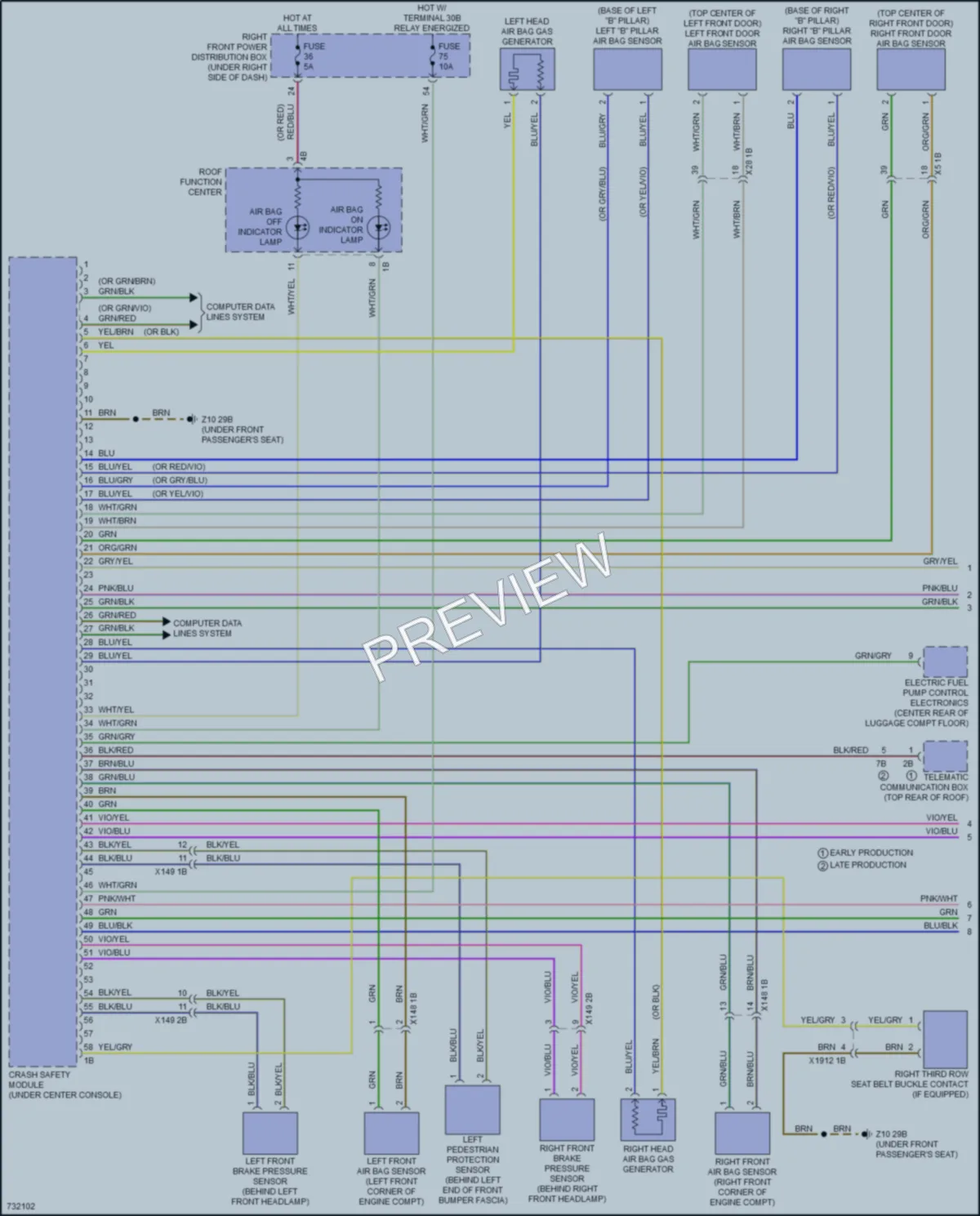 2020 BMW X7 Supplemental Restraints wiring diagram preview