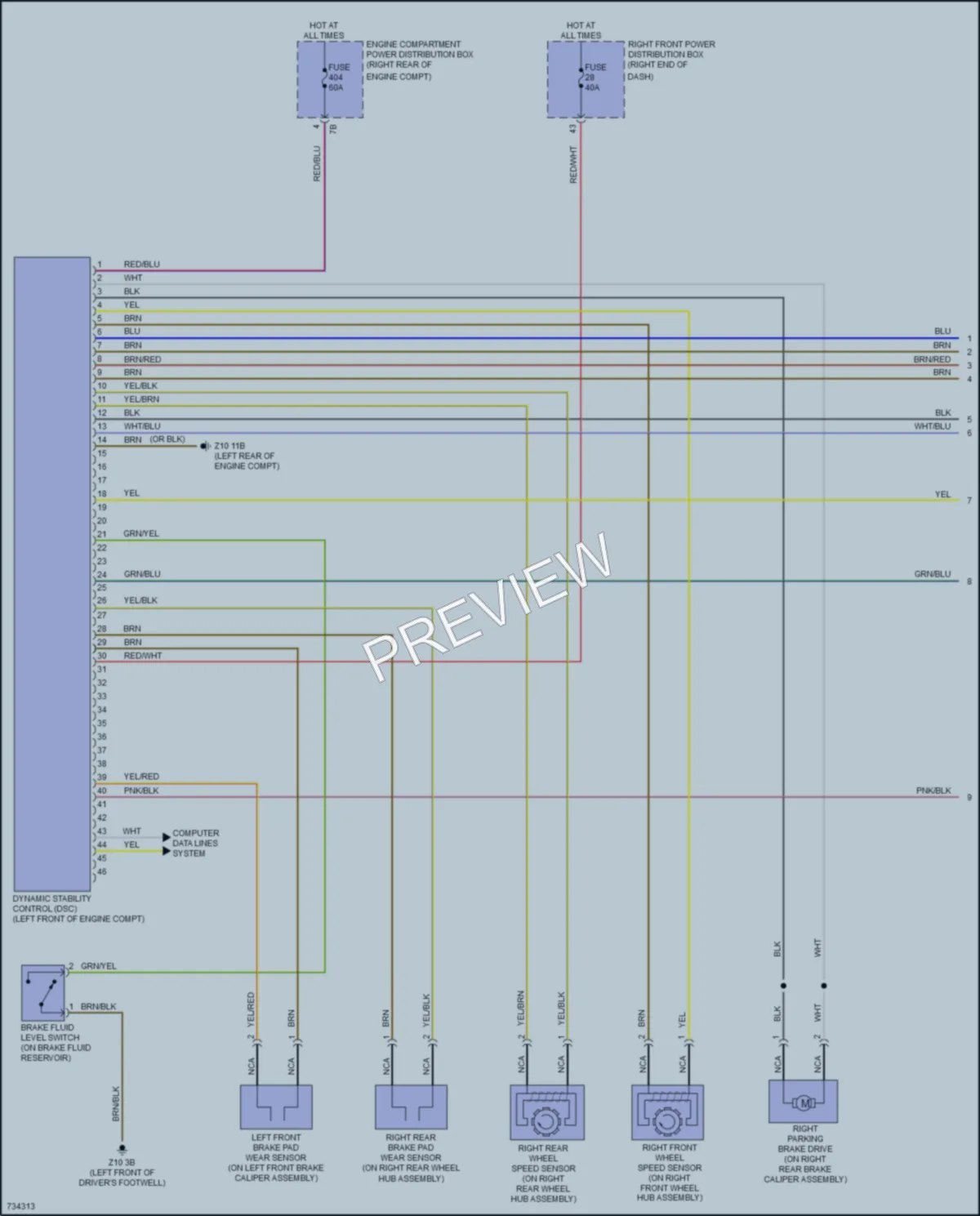 2020 BMW Z4 Anti Lock Brakes wiring diagram preview