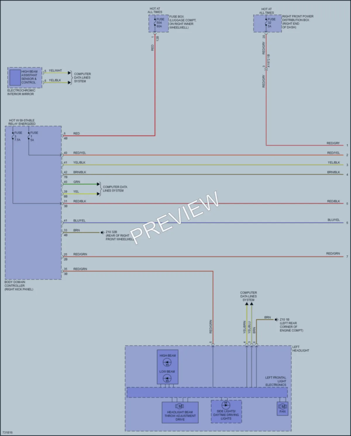 2020 BMW Z4 Headlights wiring diagram preview