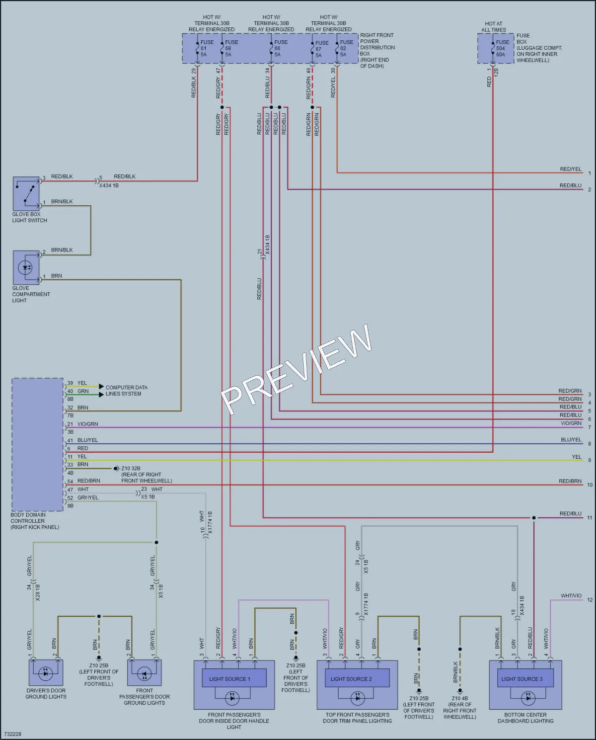 2020 BMW Z4 Interior Lights wiring diagram preview