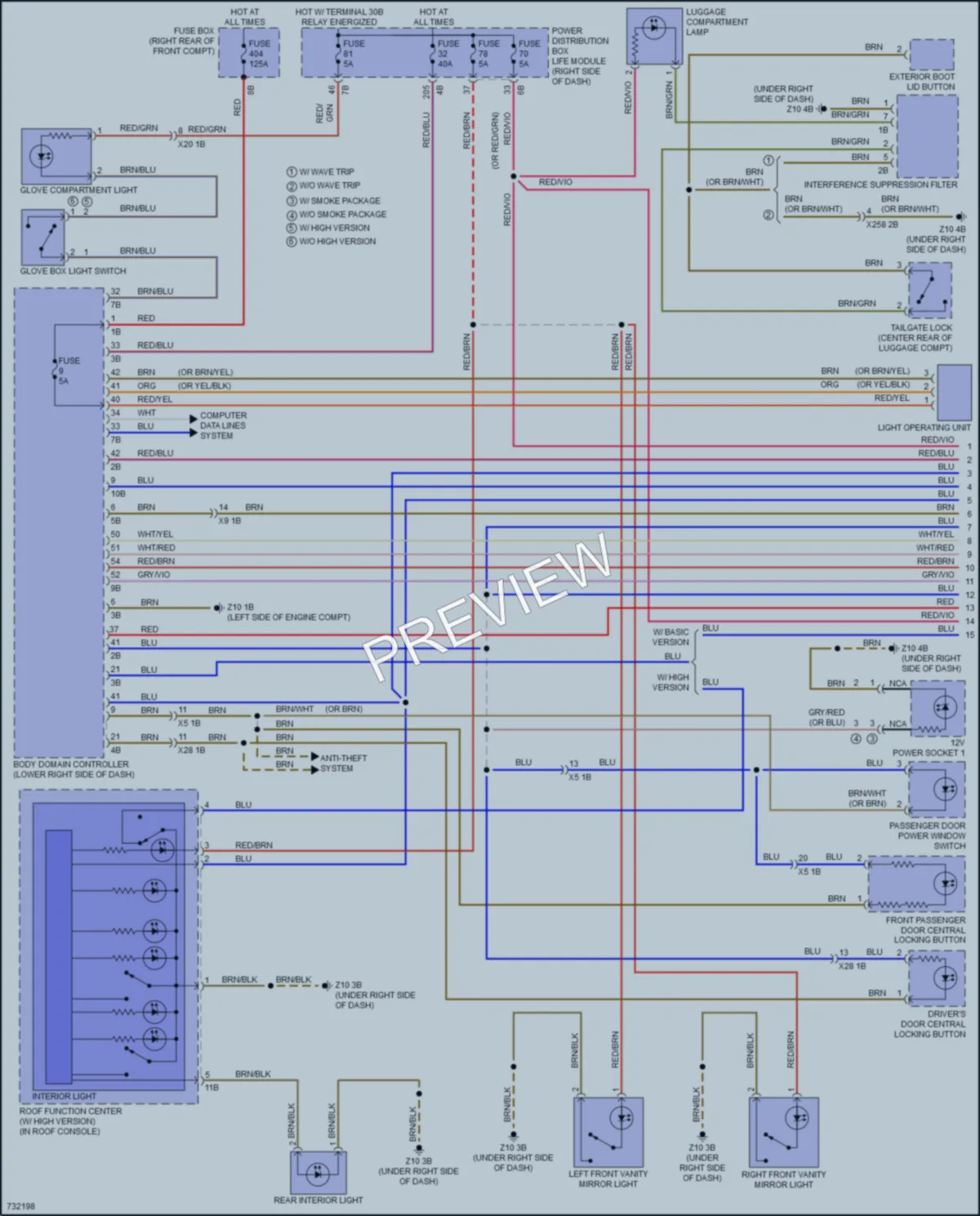 2020 BMW i3 Interior Lights wiring diagram preview