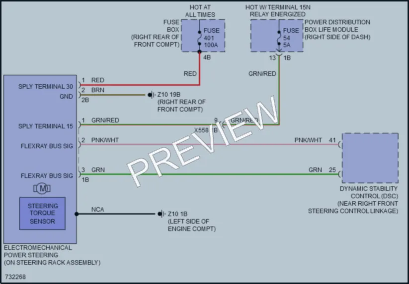2020 BMW i3s Electronic Power Steering wiring diagram preview