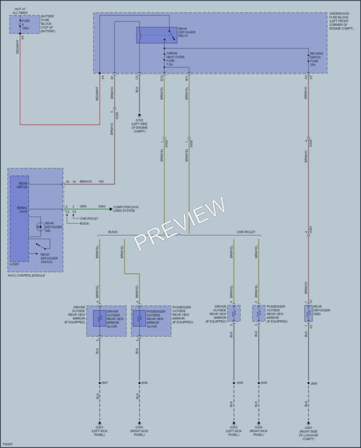 2020 Buick Encore Defoggers wiring diagram preview