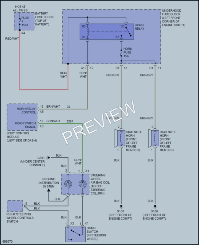 2020 Buick Encore Horn wiring diagram preview