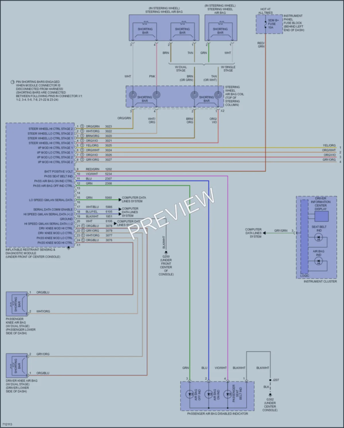 2020 Buick Encore Supplemental Restraints wiring diagram preview