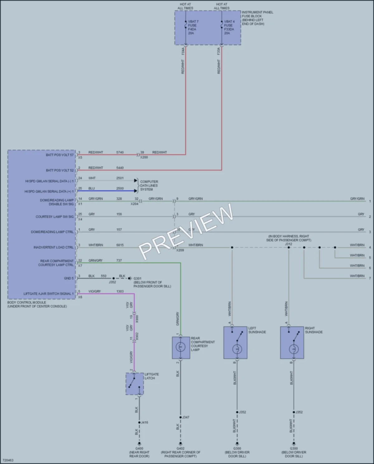 2020 Buick EncoreGX Interior Lights wiring diagram preview