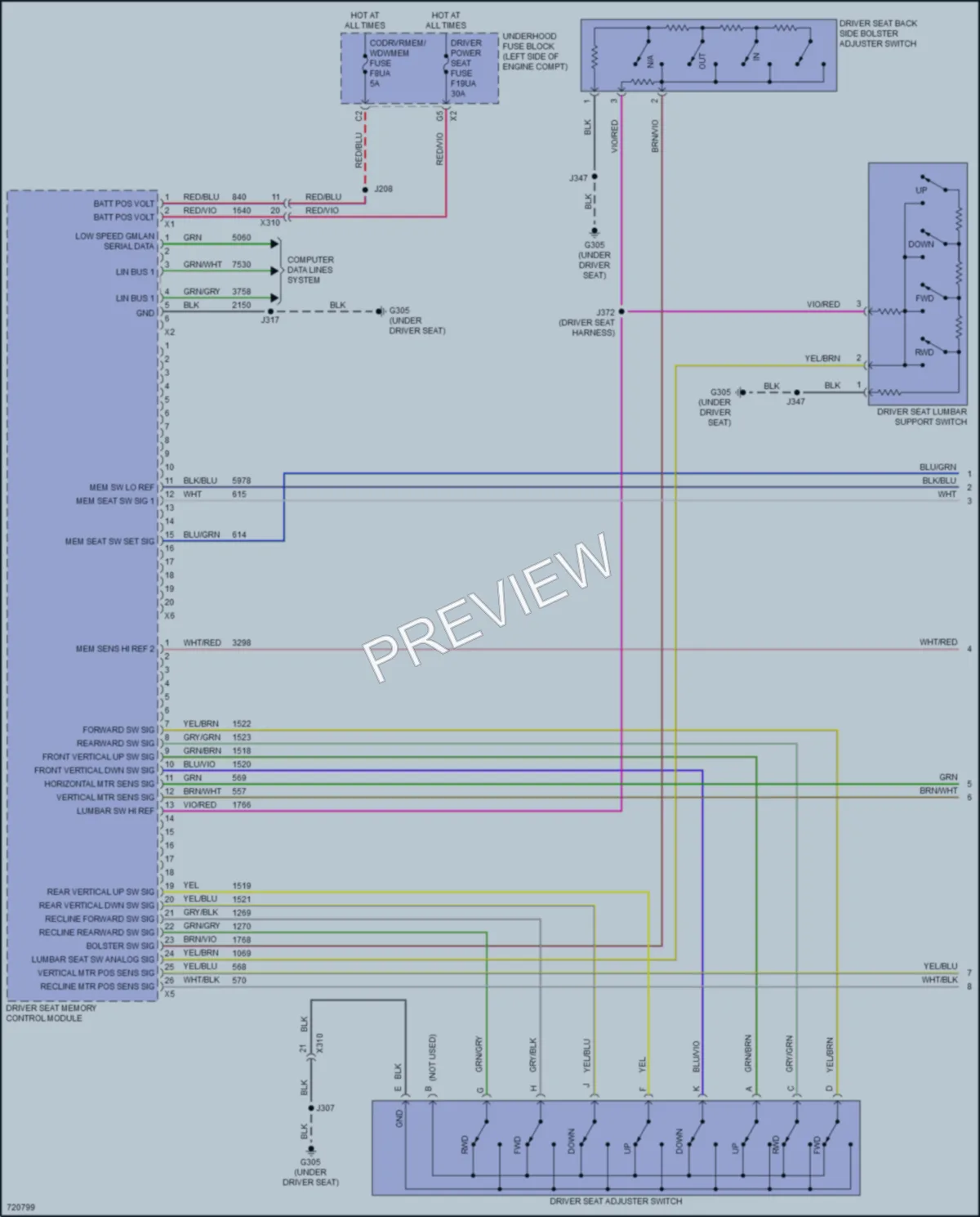 2020 Buick RegalTourX Memory Systems wiring diagram preview