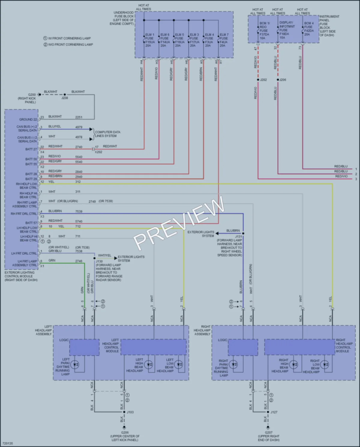 2020 Cadillac CT4 Headlights wiring diagram preview
