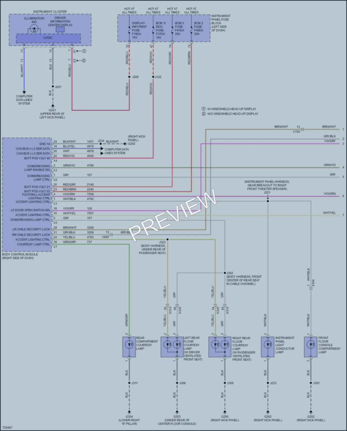 2020 Cadillac CT4 Interior Lights wiring diagram preview