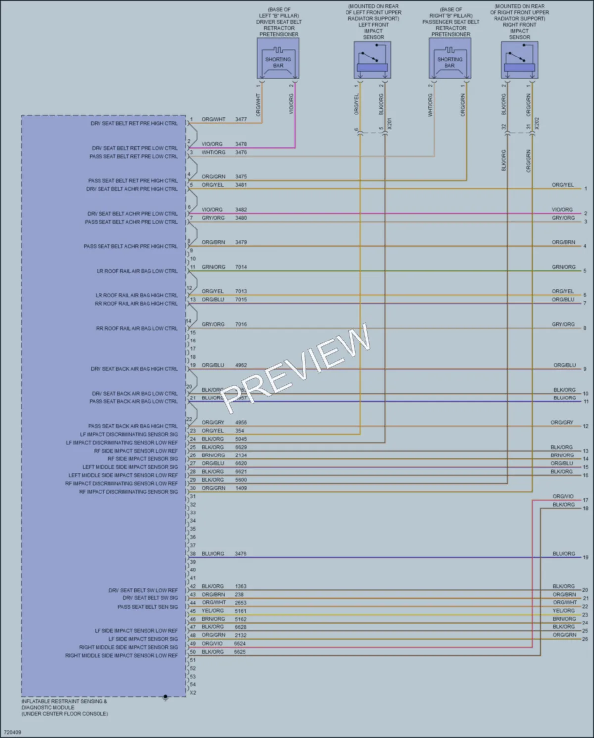 2020 Cadillac CT4 Supplemental Restraints wiring diagram preview