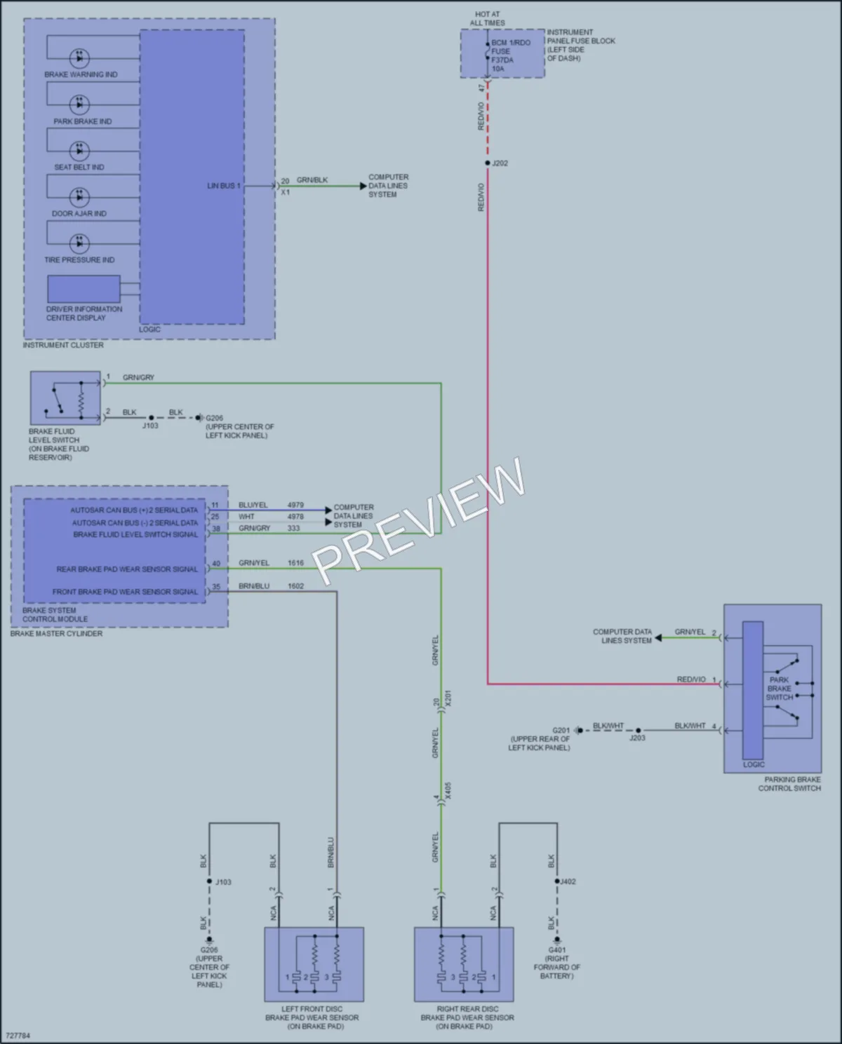 2020 Cadillac CT4 Warning Systems wiring diagram preview