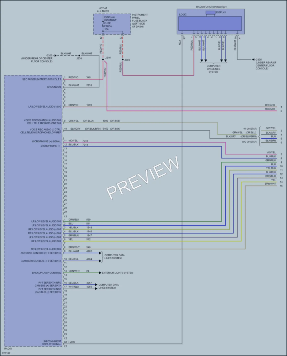 2020 Cadillac CT4V Radio wiring diagram preview