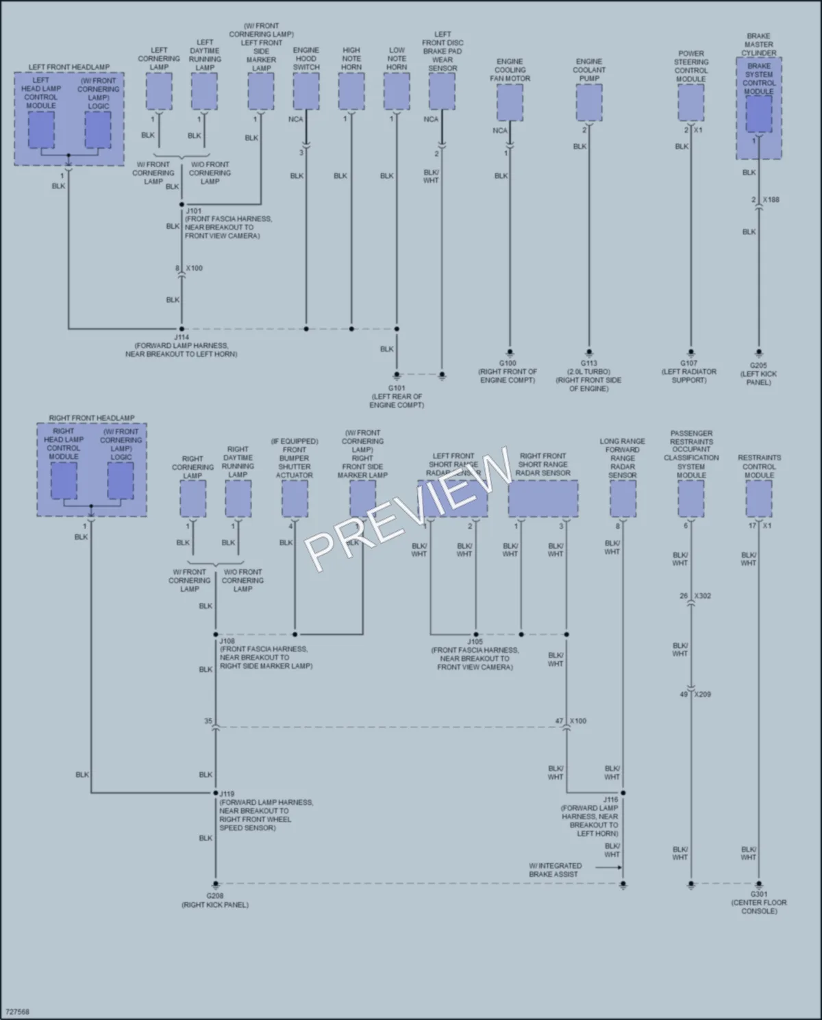 2020 Cadillac CT5 Ground Distribution wiring diagram preview
