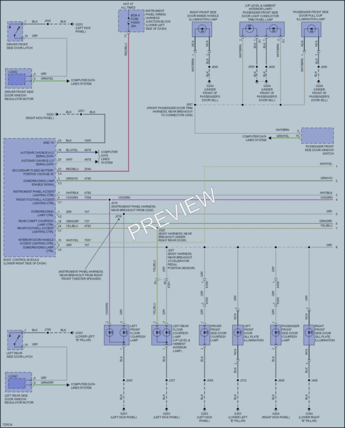 2020 Cadillac CT5 Interior Lights wiring diagram preview