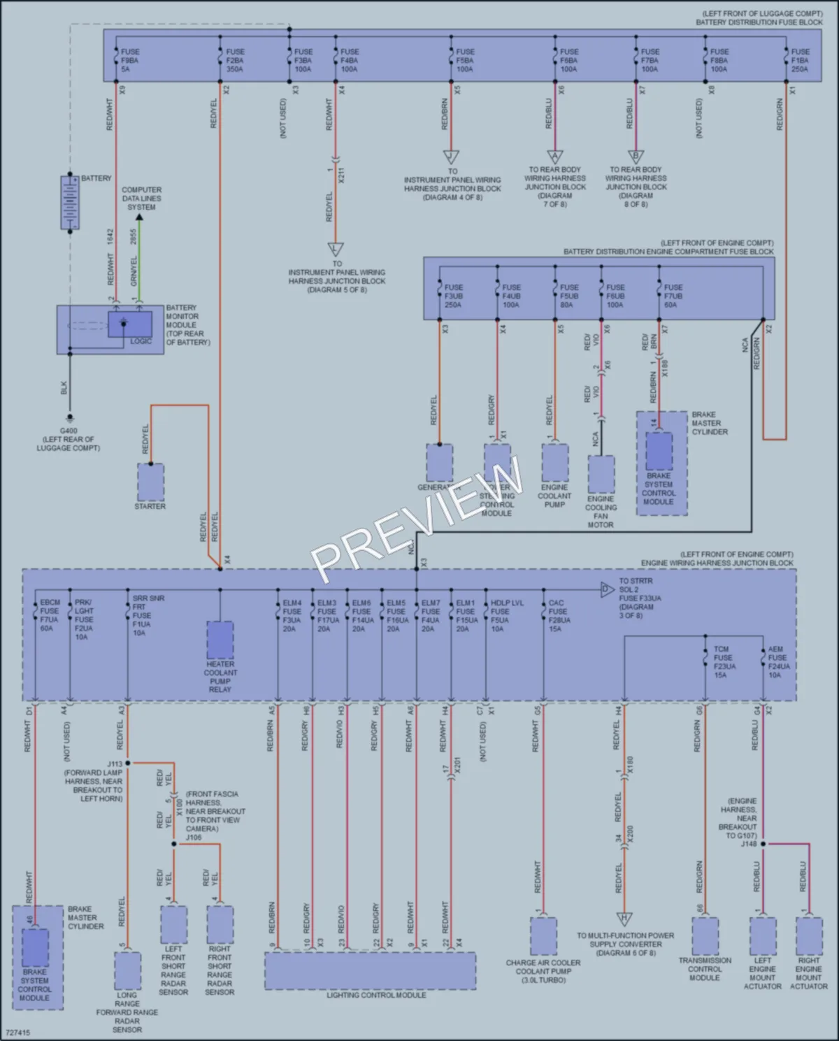 2020 Cadillac CT5 Power Distribution wiring diagram preview