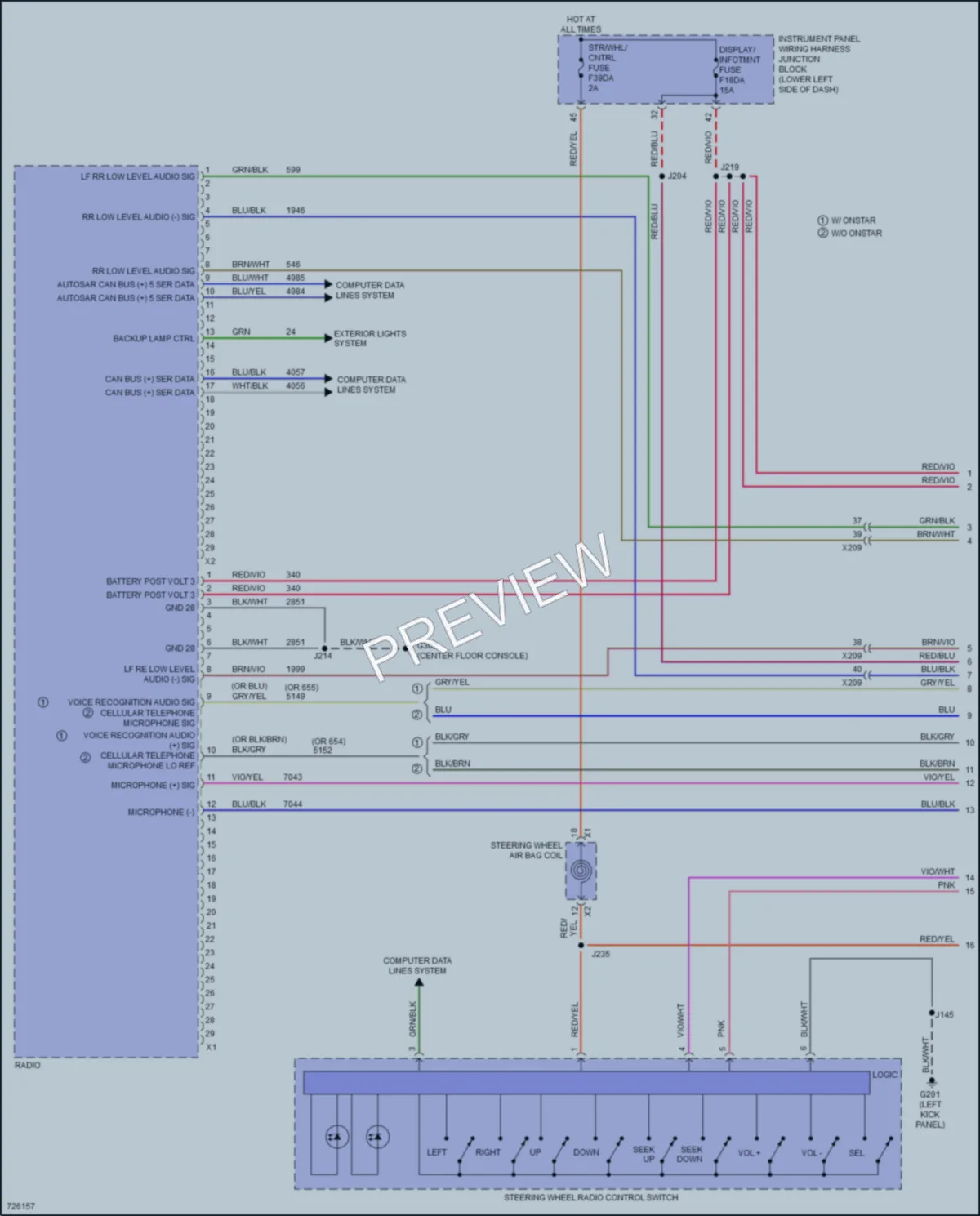 2020 Cadillac CT5 Radio wiring diagram preview