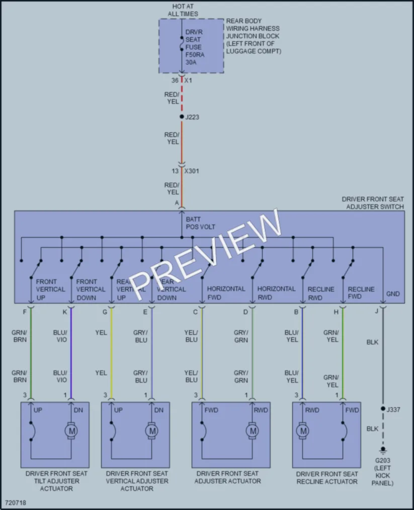2020 Cadillac CT5V Power Seats wiring diagram preview