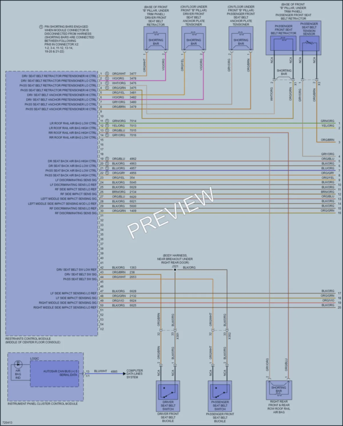 2020 Cadillac CT5V Supplemental Restraints wiring diagram preview