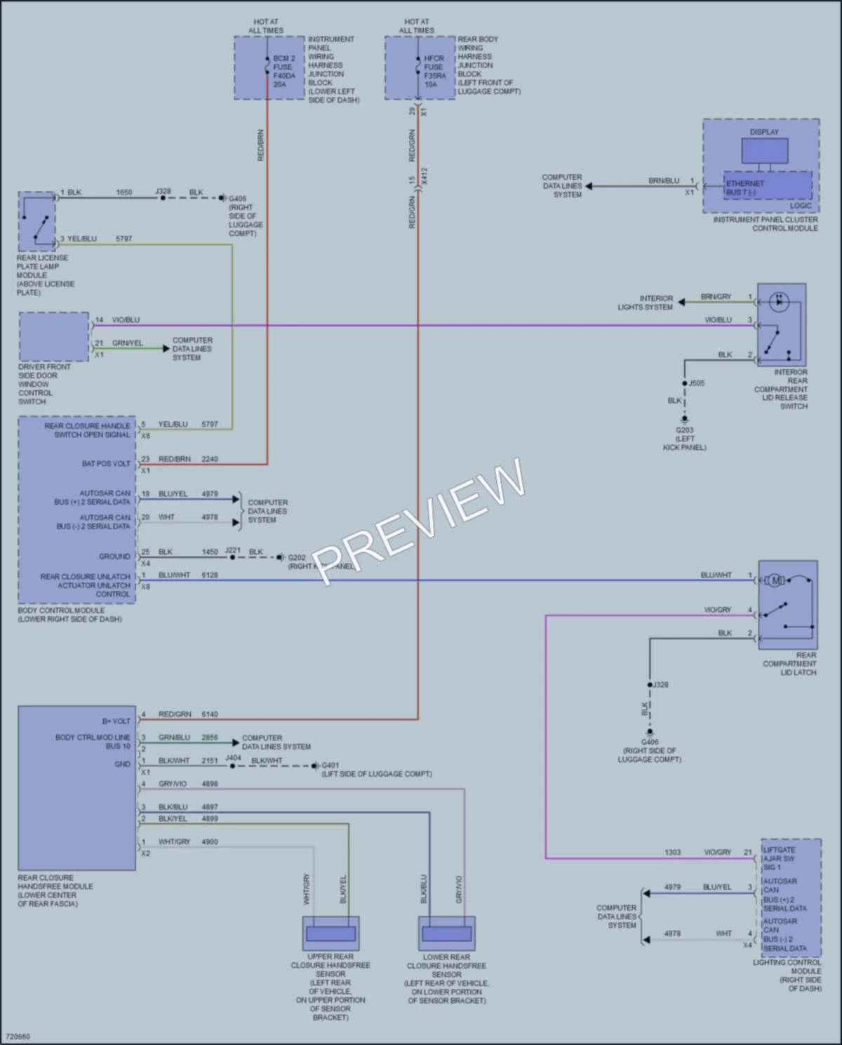 2020 Cadillac CT5V Trunk Tailgate Fuel Door wiring diagram preview