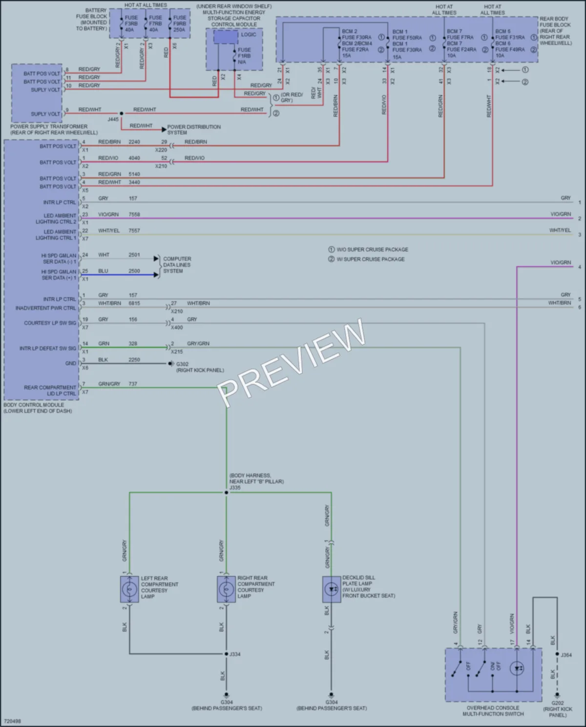 2020 Cadillac CT6 Interior Lights wiring diagram preview