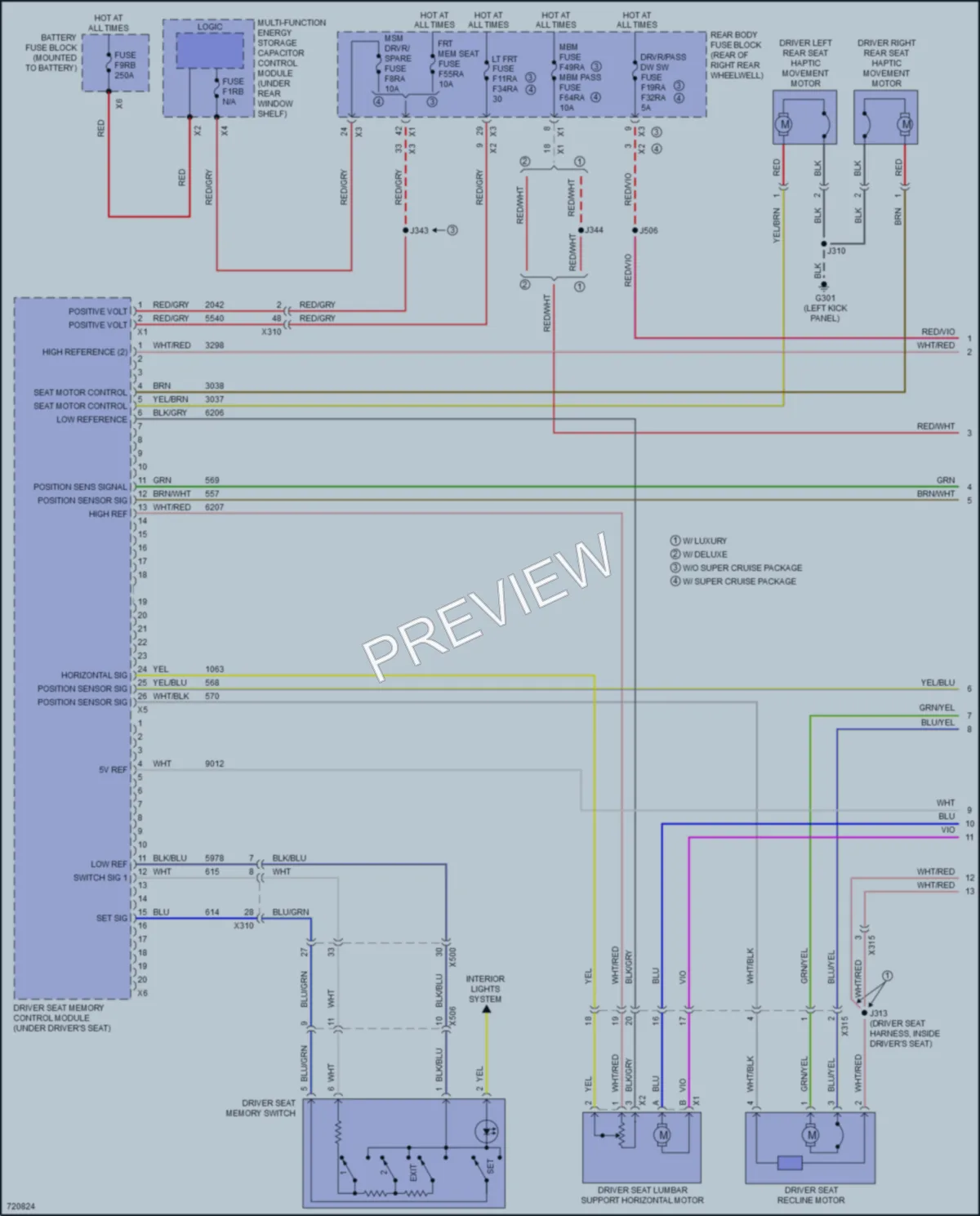 2020 Cadillac CT6 Memory Systems wiring diagram preview