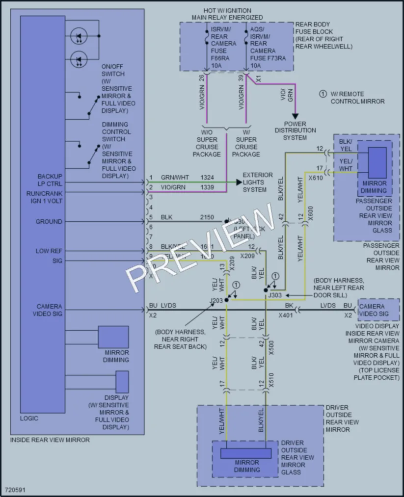 2020 Cadillac CT6 Power Mirrors wiring diagram preview
