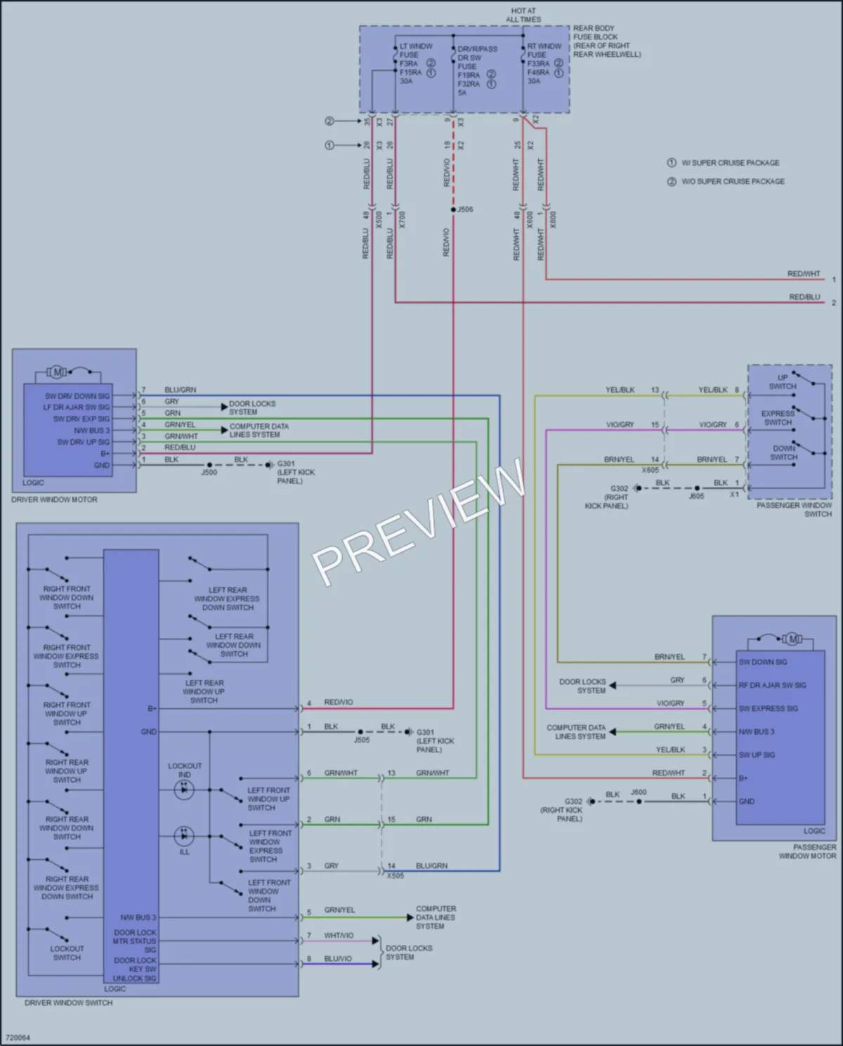 2020 Cadillac CT6 Power Windows wiring diagram preview
