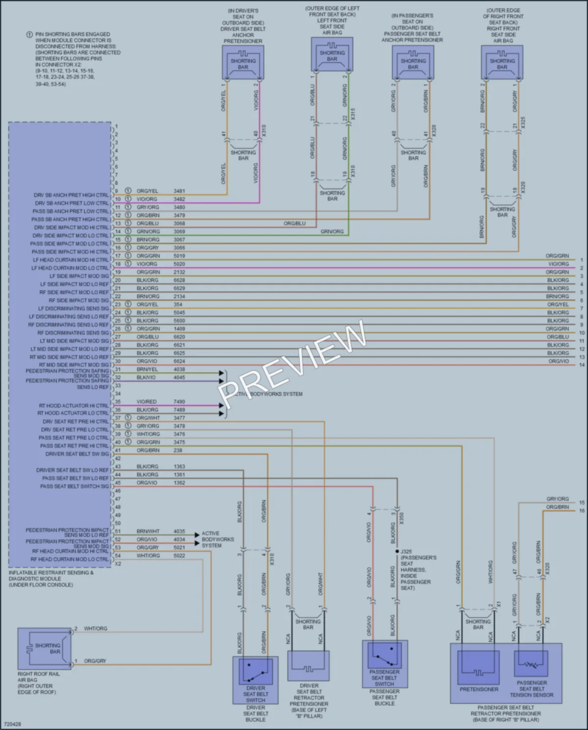 2020 Cadillac CT6 Supplemental Restraints wiring diagram preview
